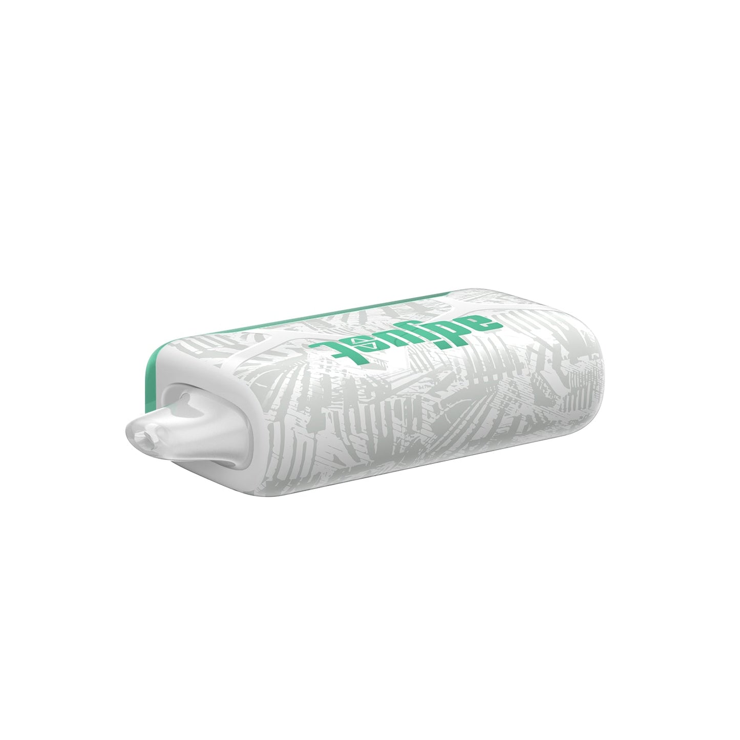 Adjust MyCool Baja Splash 40k disposable vape, featuring a modern white and teal design with embossed patterns, a prominent cooling adjustment button, digital display, and illuminated ice crystal indicators for customizable coolness settings.
