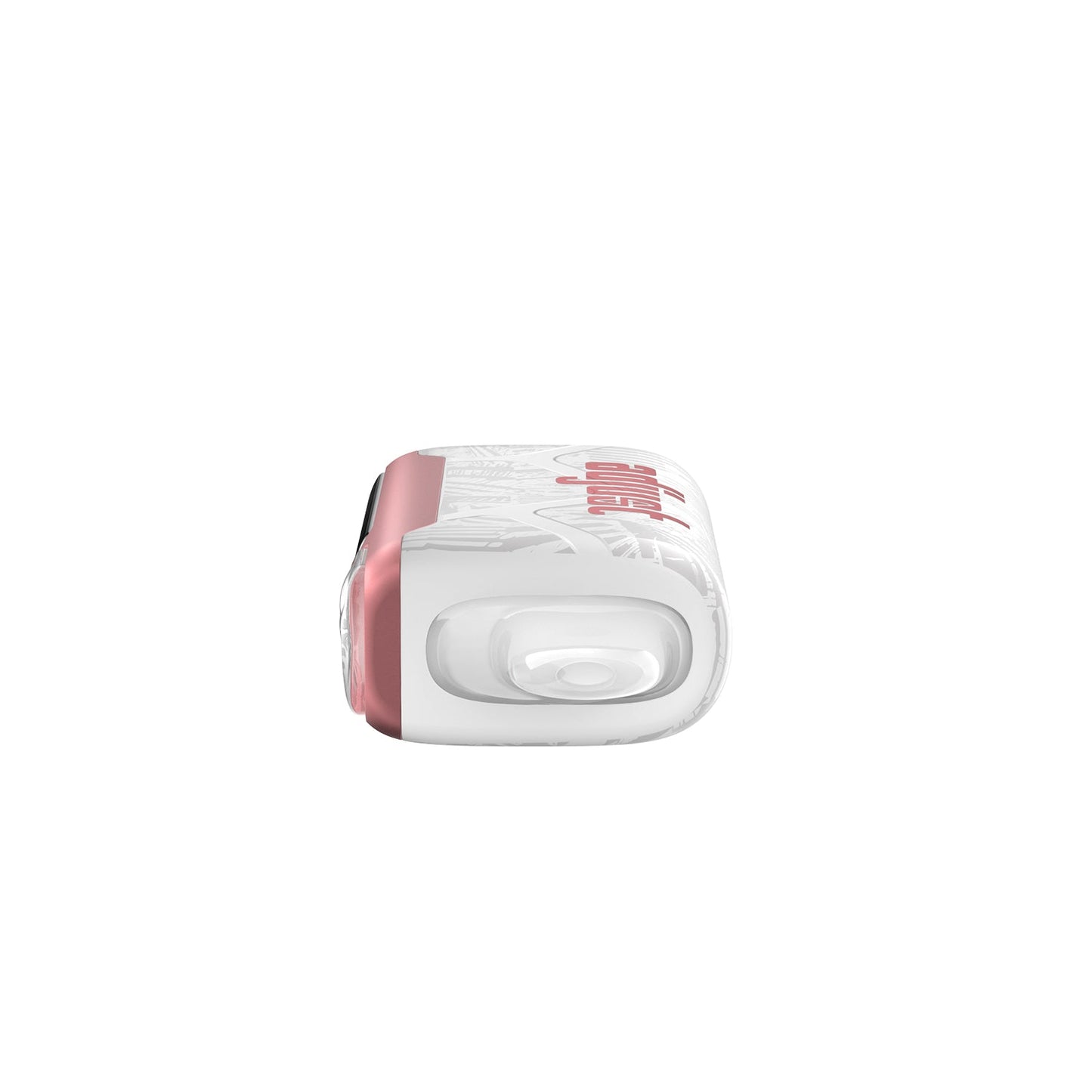 Adjust MyCool Cherry Strazz 40K Puffs Disposable Vape - Soft pink and white device featuring Cherry Strawberry flavor with adjustable cooling levels, 5% nicotine strength, and a digital display to adjust the cooling for a customizable vaping experience.