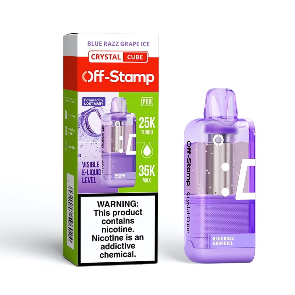 Blue Razz Grape Ice – Off Stamp X-Cube Crystal Cube | 35K Puffs