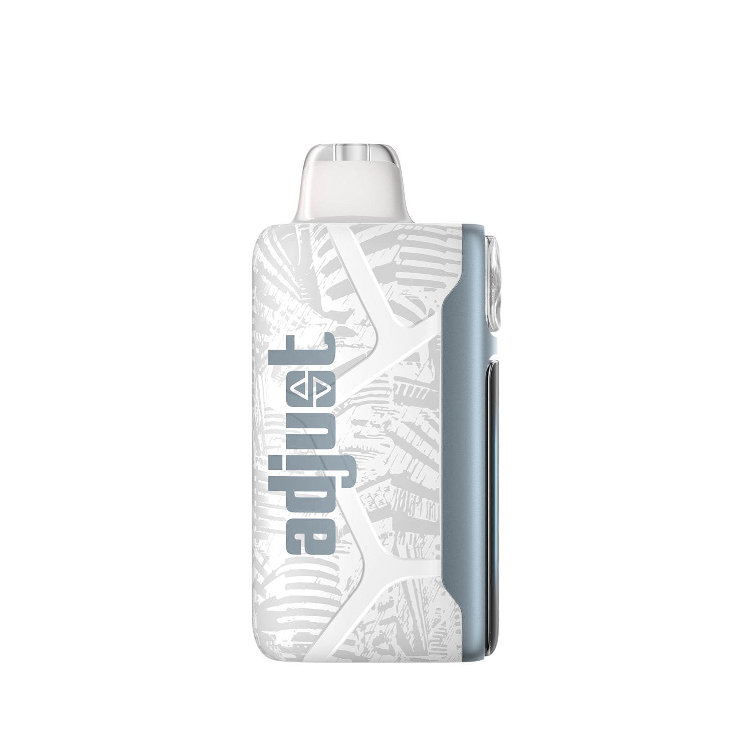 Adjust MyCool Blue Razz Ice 40K Puffs Disposable Vape - Featuring a refreshing blue raspberry with ice flavor and adjustable cooling feature, 5% nicotine strength, soft blue and white design.