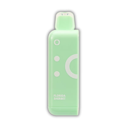 Florida Sherbet Off Stamp Classic Cube Pod – a pastel green vape offering a smooth and fruity sherbet-inspired vaping experience. Get yours today at AdjustableVapes.com.