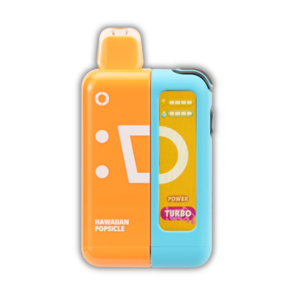 Hawaiian Popsicle Off Stamp X Cube Kit – a bright orange and blue disposable vape packed with tropical popsicle flavors and high-performance turbo power. Find it at AdjustableVapes.com.