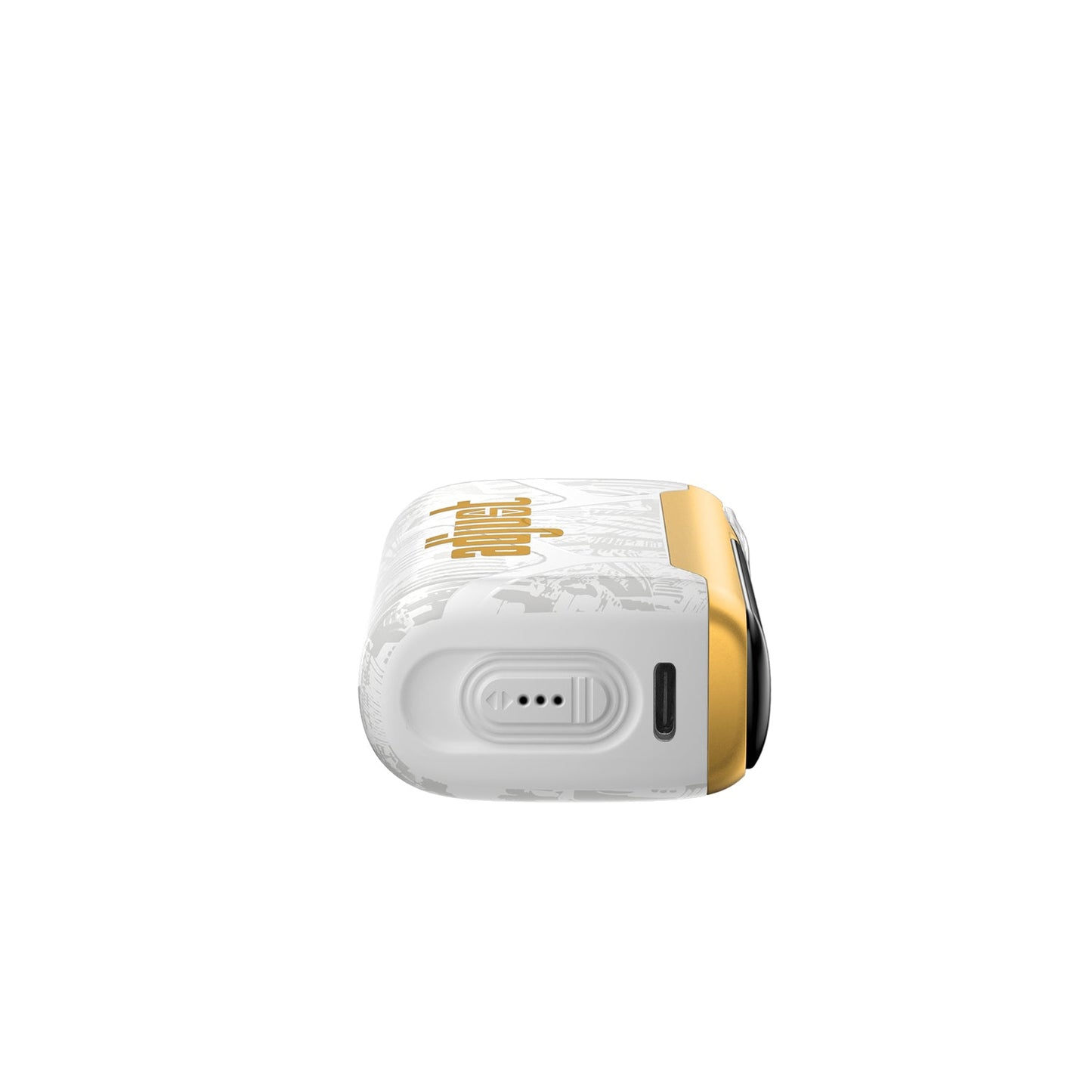 Adjust MyCool Mango Magic 40K Puffs Disposable Vape- White and gold- colored device featuring a tropical mango flavor with adjustable cooling levels, 5% nicotine strength, and a vibrant design, with a clear display of customizable options.