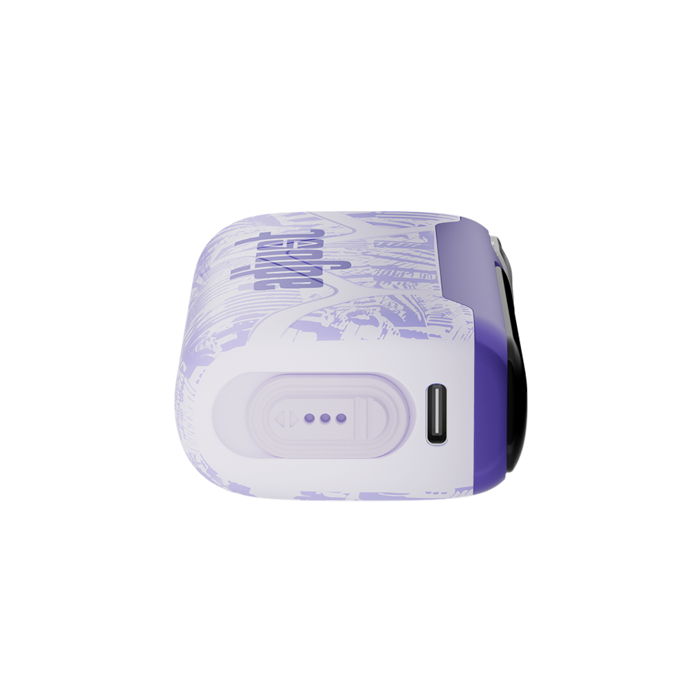 Adjust MySweet Raspberry Orange Disposable Vape Device - Showcasing a stylish purple and white design with customizable sweetness levels, rechargeable capability, and an intuitive display screen.