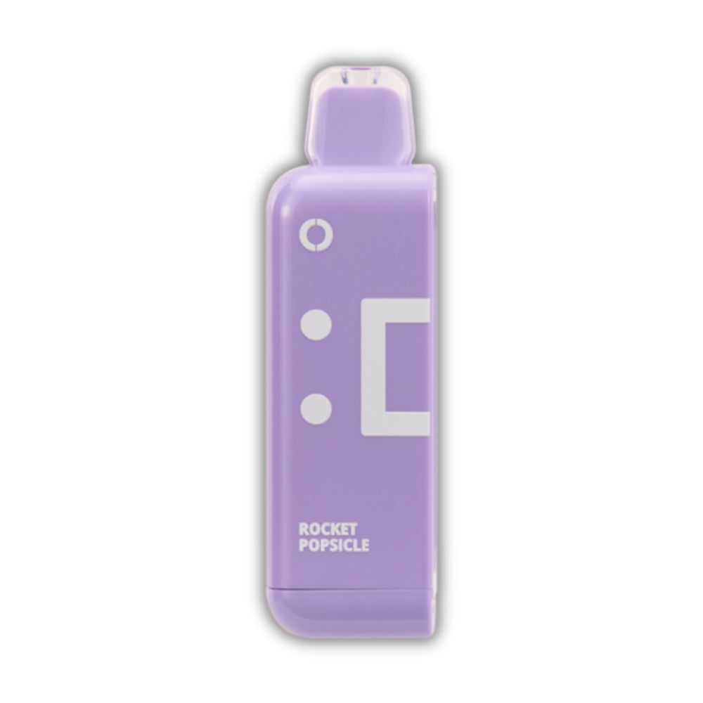 Rocket Popsicle Off Stamp Classic Cube Pod – a stylish purple vape inspired by the classic rocket popsicle flavor. Shop now at AdjustableVapes.com.