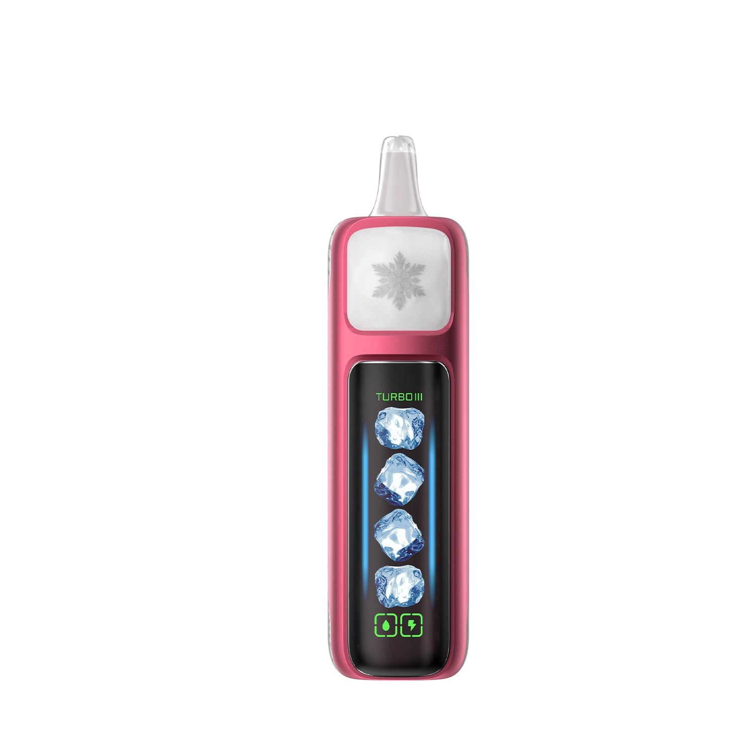 Adjust MyCool Sour Lush Gummy 40K Puffs Disposable Vape - Pink and white device featuring sour gummy flavor with adjustable cooling levels, 5% nicotine strength, and a digital display to adjust the cooling for a customizable vaping experience.
