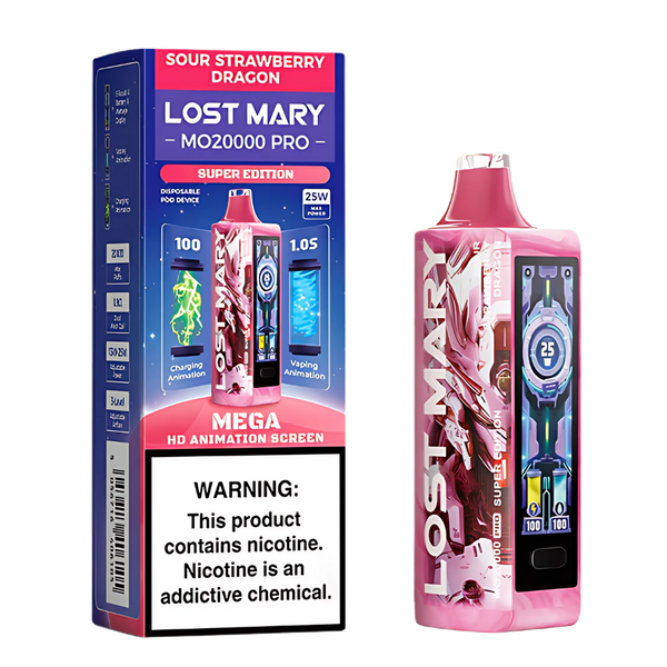 Lost Mary MO20000 Pro Sour Strawberry Dragon | Powered by Lost Mary Lost Mary MO20000 Pro Sour Strawberry Dragon | Powered by Lost Mary