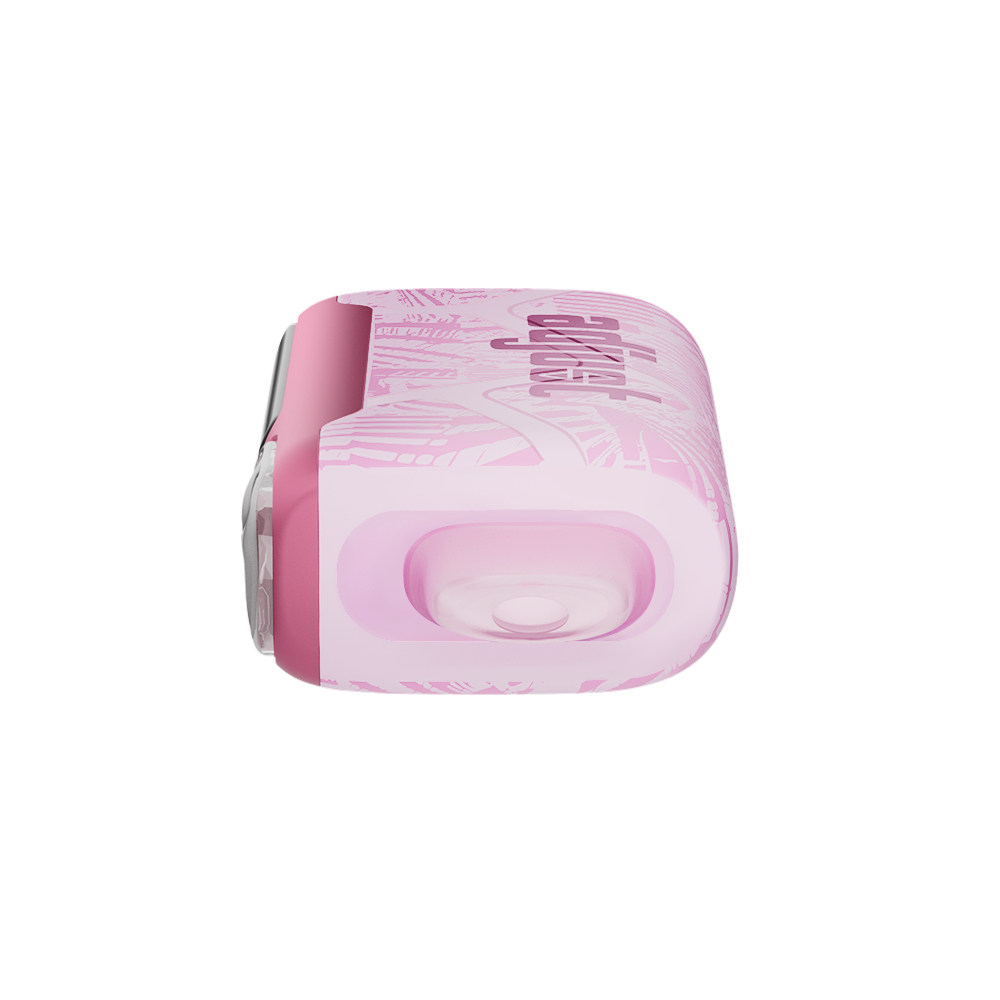 Adjust MySweet Triple Berry Disposable Vape Device - Featuring a sleek pink and white design with intricate patterns, rechargeable functionality, and adjustable sweetness levels for a modern vaping experience.